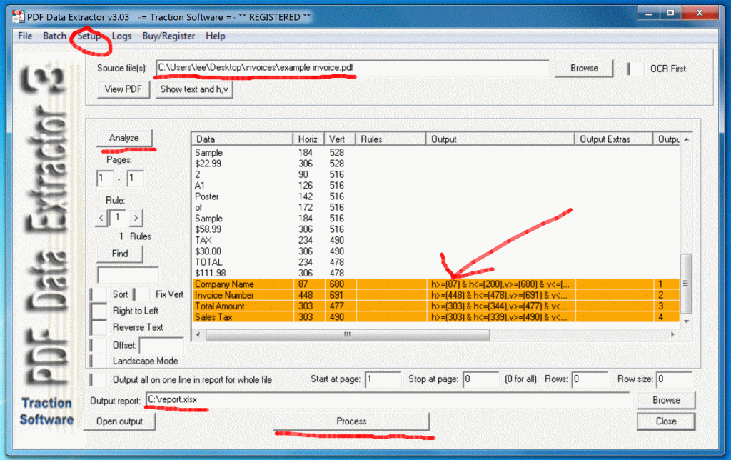 Extract PDF Text to Excel