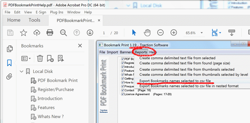 Export PDF Bookmarks to a CSV File