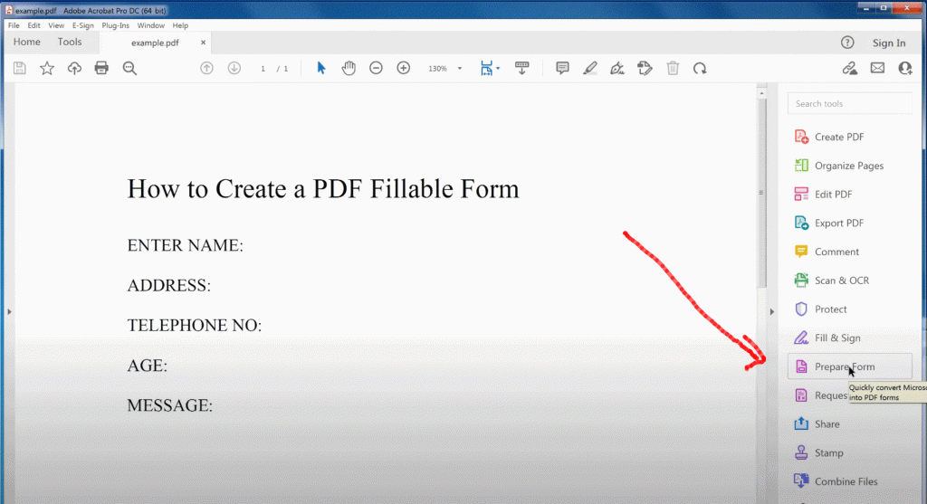 How to make a pdf form fillable