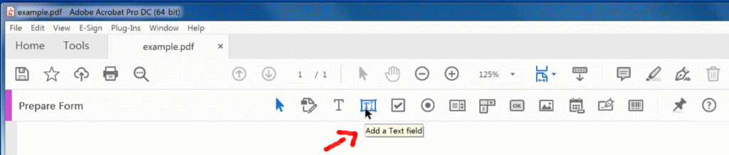 Add a text field in Adobe Acrobat