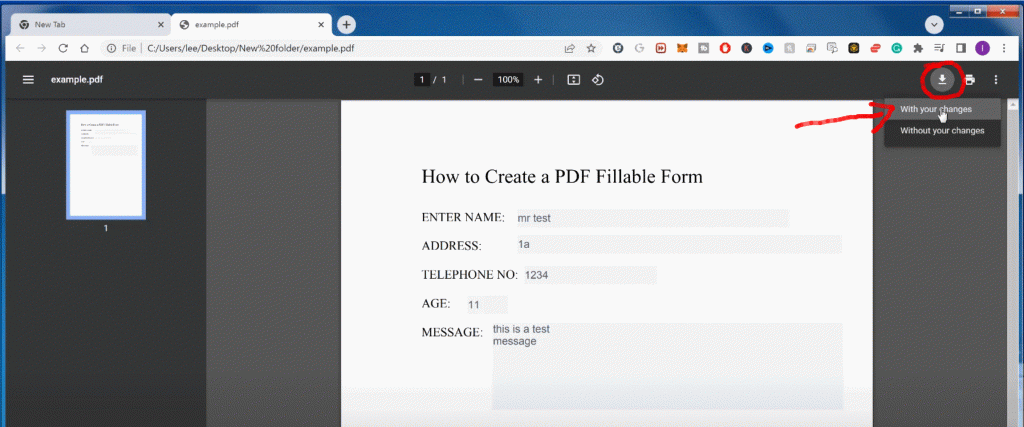 Fill out a PDF Form in Google Chrome or Adobe Reader