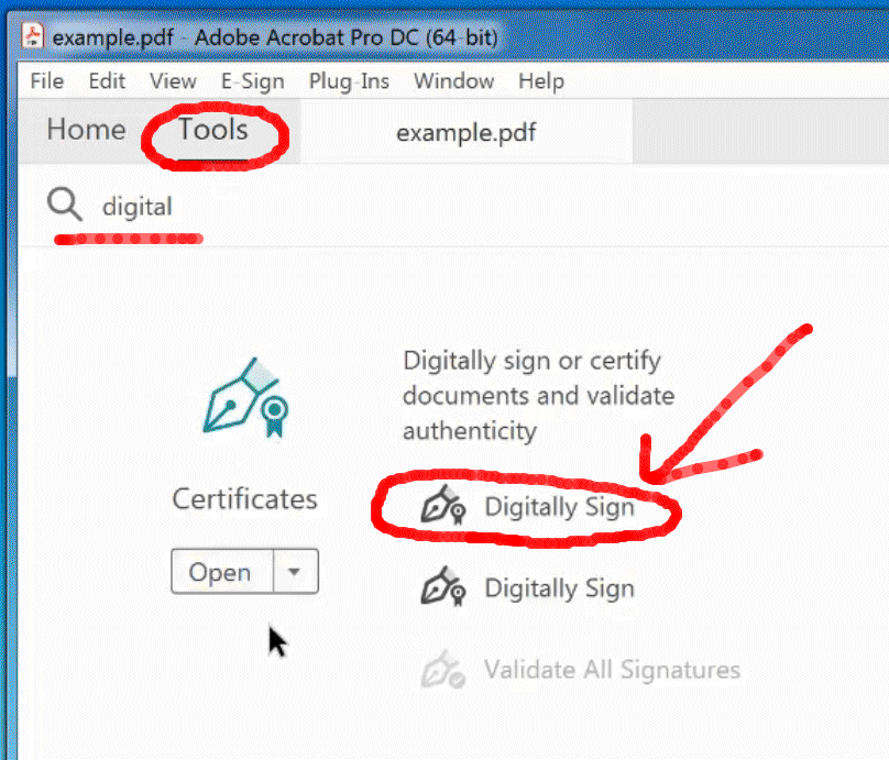 Digitally Sign PDF with a Certificate