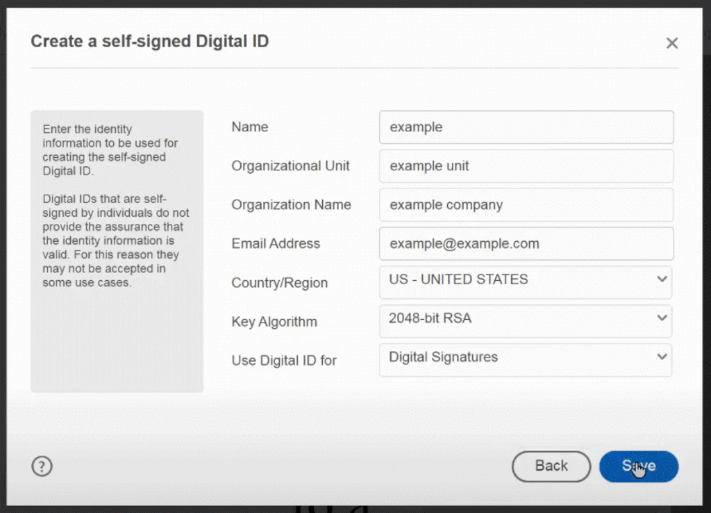 Create a Digital ID Certificate