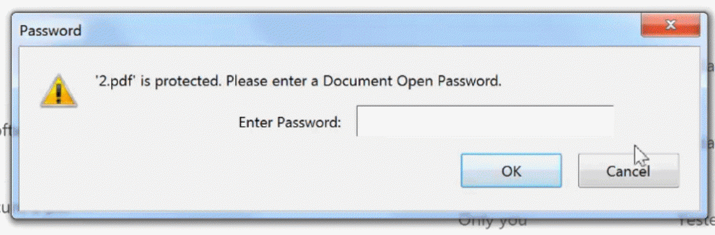 Try to open a secured pdf file