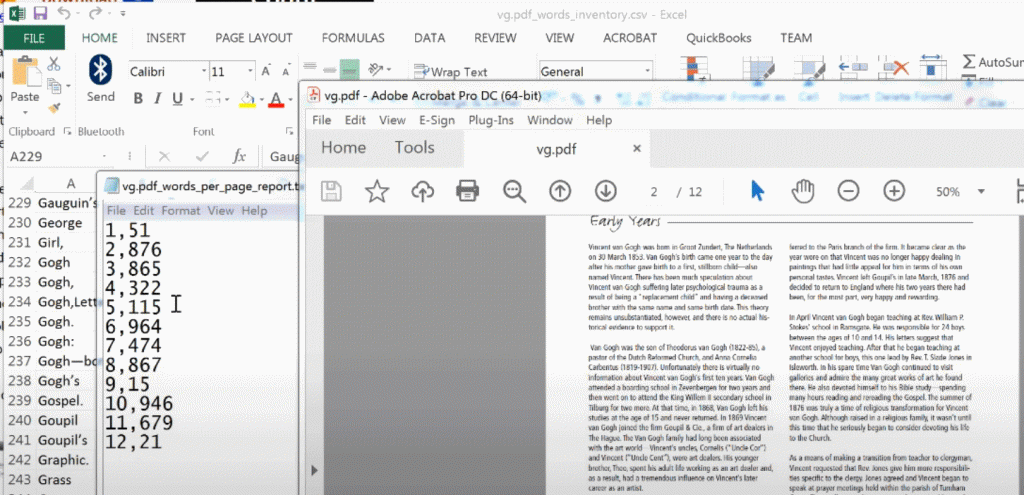 PDF Word Count Reports