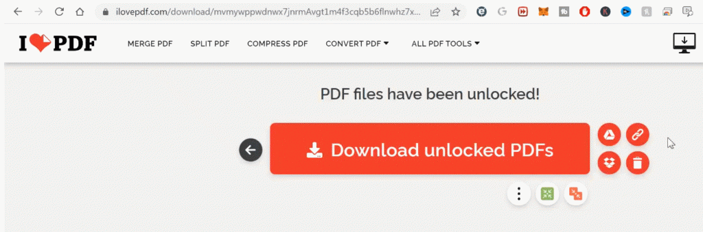 Download a non secure PDF after removing password