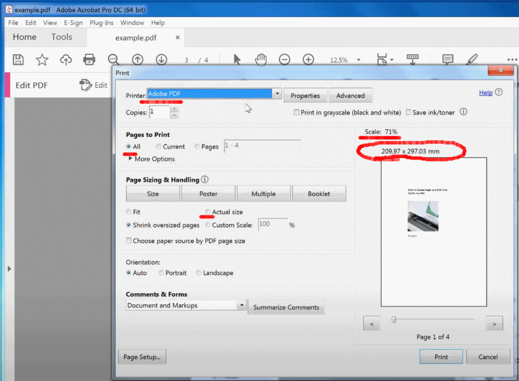 Print PDF to Smaller Page Size